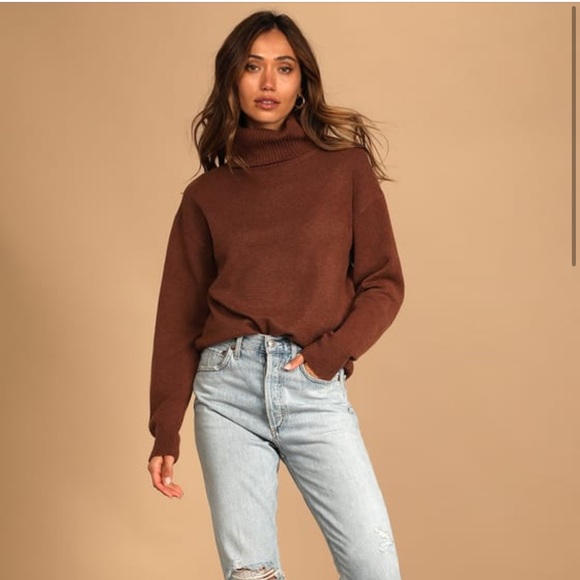 Amazing Memories Brown Cowl Neck Sweater - Picture 3 of 8